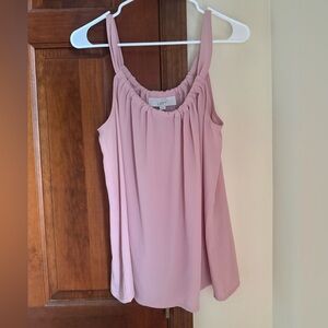 LOFT Dusty Pink Gathered Neck Sleeveless Camisole